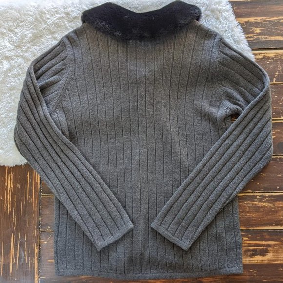 Faux Fur Trim Cardigan Medium - Picture 4 of 4